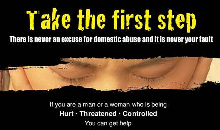 Take the first step domestic abuse poster