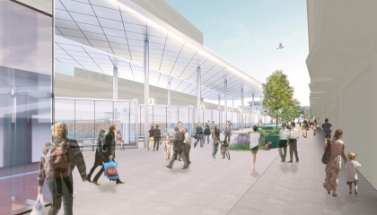 Artist impression of new Bus Station in Harlow town centre 
