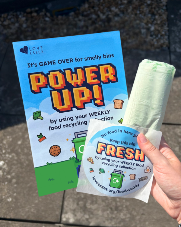 Leaflet, sicker and food waste bags