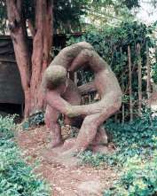 Wrestlers sculpture