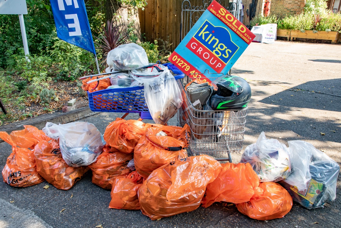 Rubbish collected on the litter pick