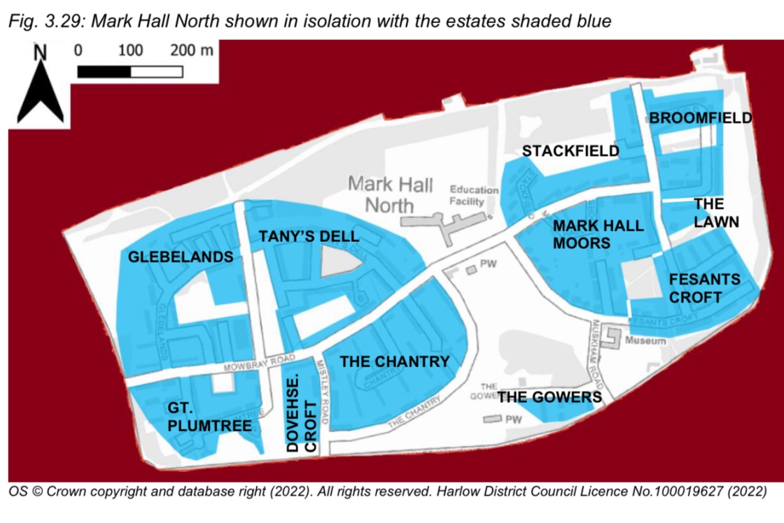 Mapp of Mark Hall North