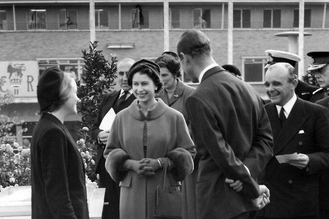 The Queen and Prince Phillip meeting the Head Girl of Netteswell School