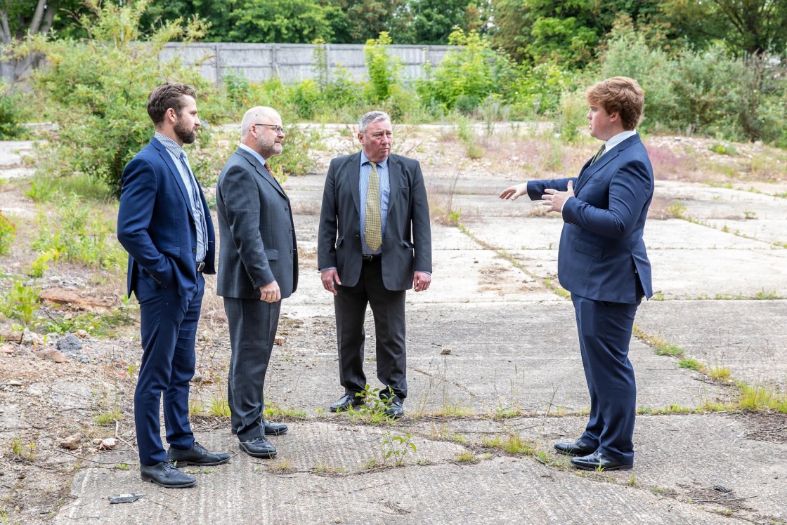 The Hill Group and cabinet members on site in Staple Tye Image of The Hill Group and cabinet members on site in Staple The