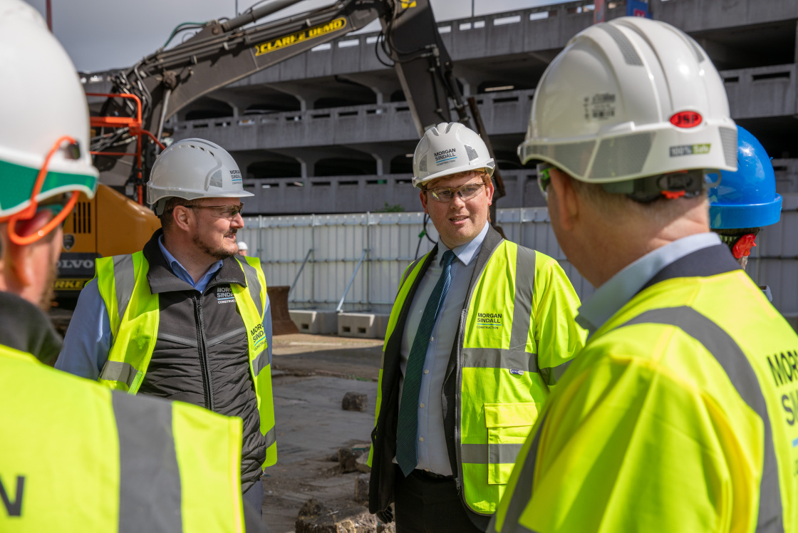 Councillor Dan Swords on site of Bus Station redevelopment 