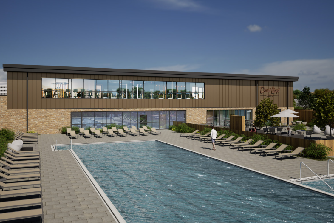Artist impression of outdoor swimming pool at David Lloyd Club