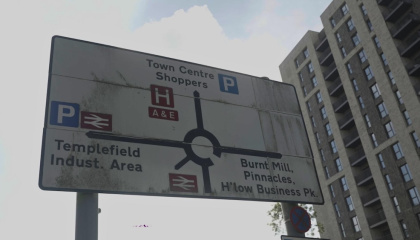 Dirty road sign