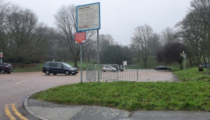 School Lane car park at Harlow Town Park