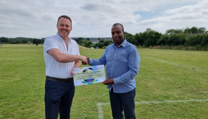 Russell Perrin with Alvyn Charles