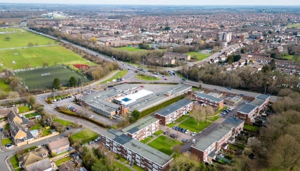 Aerial image of Harlow looking to the east of the town 