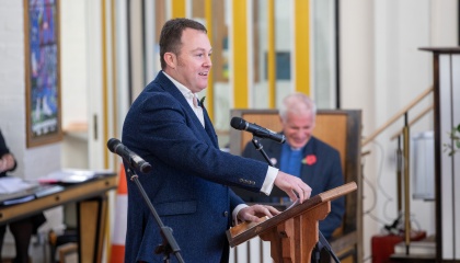 Image of Councillor Russell Perrin, Leader of the Council, at the recent Civic Service