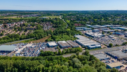 Aerial image of Harlow looking to the south of the town from Old Harlow 