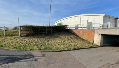 Image of landscape improvements around a underpass on Second Avenue leading towards the Asda car park 