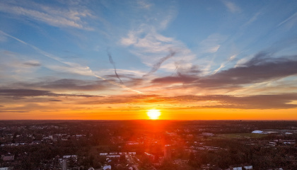Image of sunrise over Harlow 