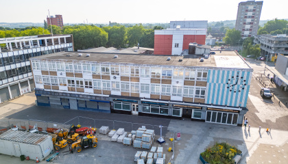 Aerial image by Brian Thomas Photography of Adams House and Market Square 