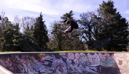 BMX rider at Harlow Skate Park