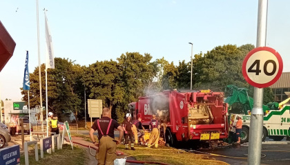 Photo taken at the site of the bin lorry fire