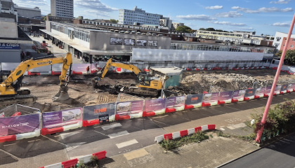 Bus station demolition
