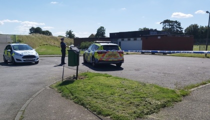 Image of police scene at Northbrooks mosque. Photo by Essex Police 