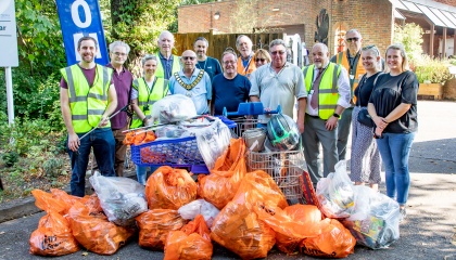 Councillors and council staff after carrying out a litter pick in Mark Hall
