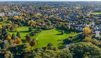 Aerial image of Harlow Town Park by Brian Thomas Photography