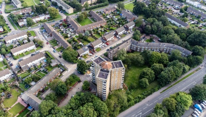 Aerial image of homes in Harlow 