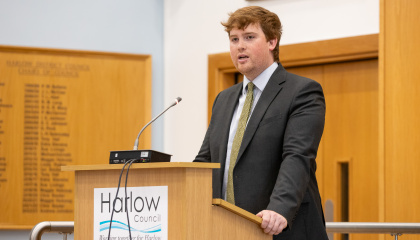 Image of Councillor Dan Swords, Leader of Harlow Council 