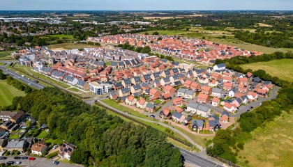 Aerial image of the Gilden Park development 