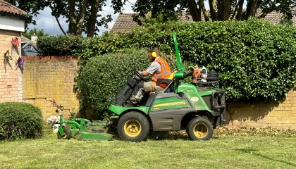 An HTS operative on a ride on mower
