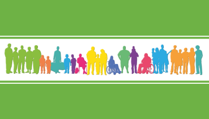 Illustration of group of people with various disabilities