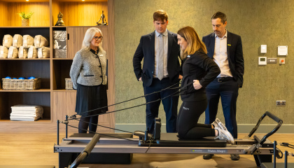 David Lloyd Harlow General Manager Jo Miller with Councillor Dan Swords and Chris Vince MP 