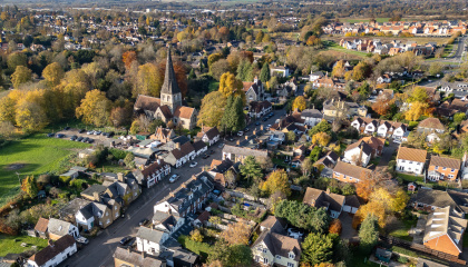 Aerial image of Churchgate Street by Brian Thomas Photography 