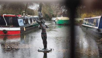Sculpture in canal