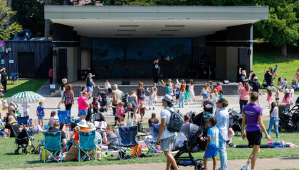 The bandstand in summer with crowd