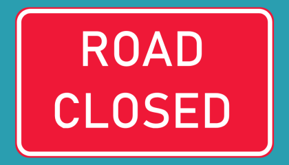 Road Closed sign