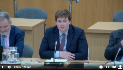 Image of Leader of the Council at a webcast council meeting 